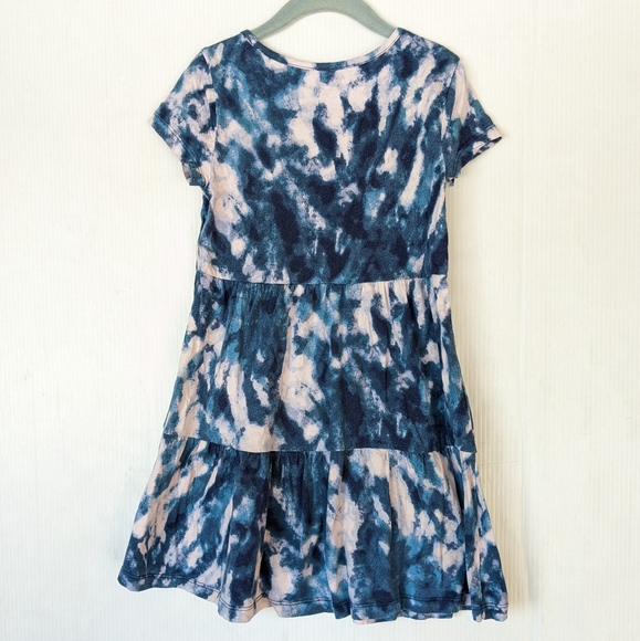 OLD NAVY girls blue tie-dye tiered ruffle dress - Picture 8 of 8